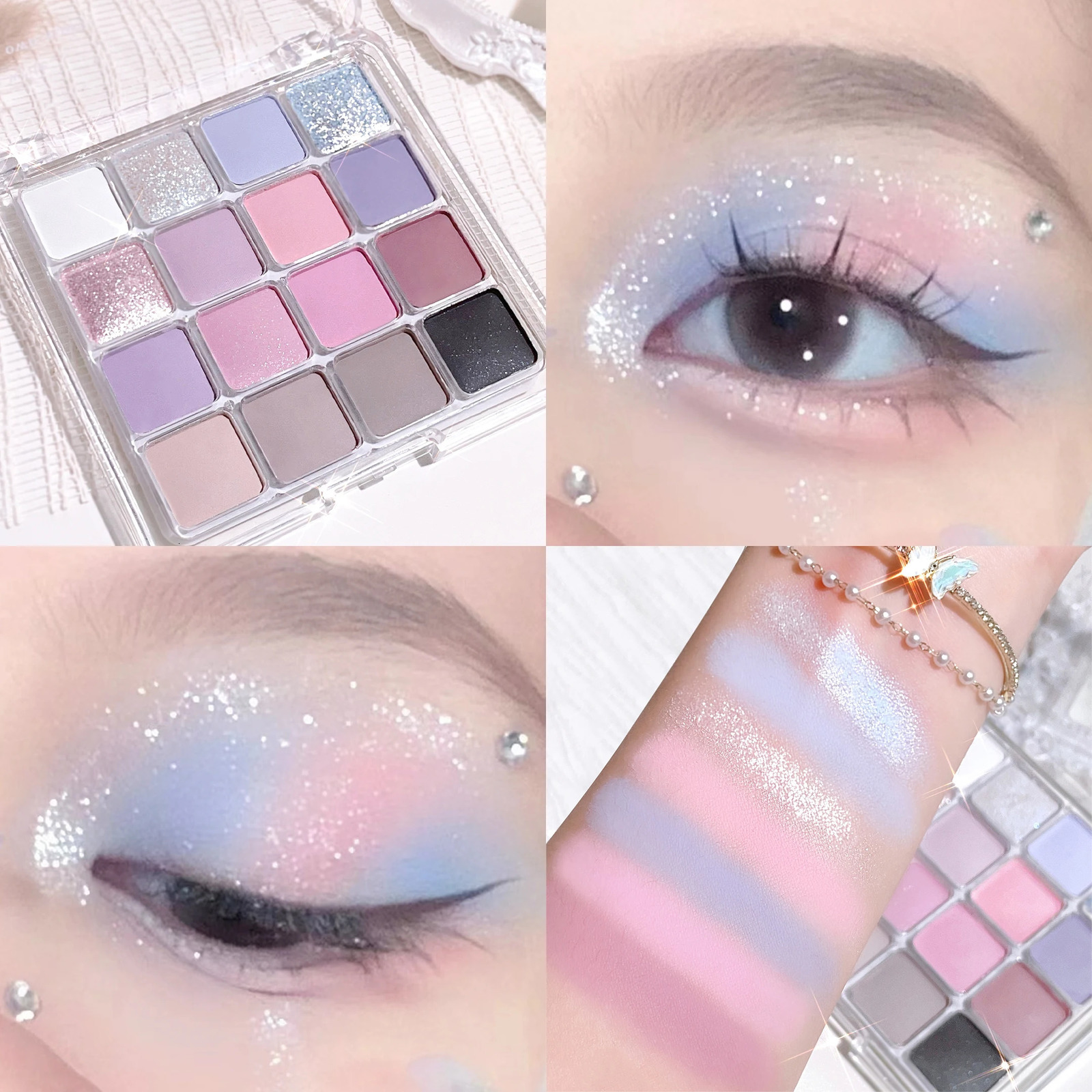 16-32 color eyeshadow tray 2-in-1 Nude Earth Pink matte pearl Korean style makeup lasting easy color high color for Valentines 250712