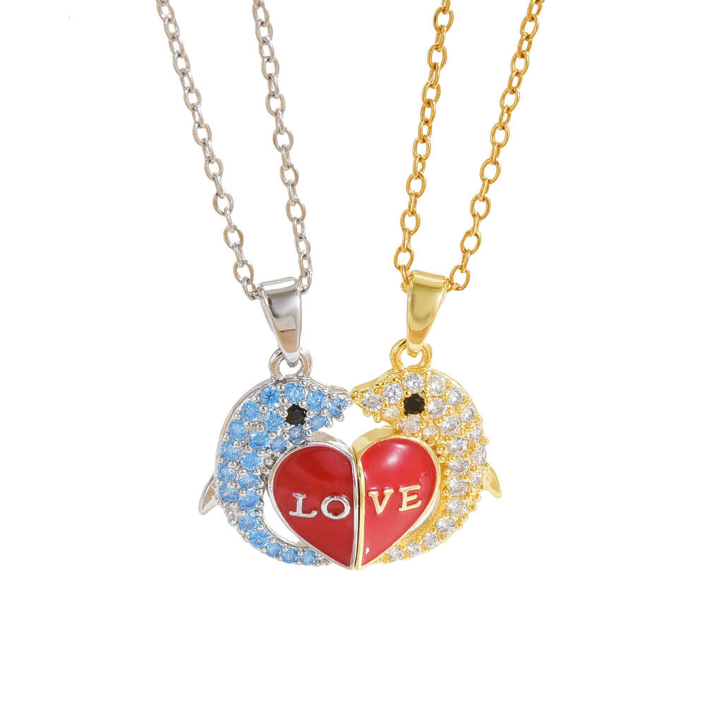 Hot Selling LOVE Heart Couple Magnet Attraction Pendant Women Necklace Clavicle Chain Jewelry 71F