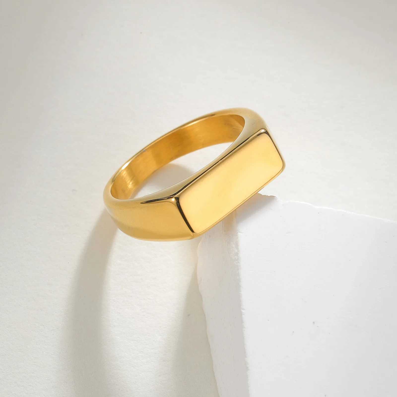 1pc Vintage Simple Mens Stainless Steel Square Ring S250716