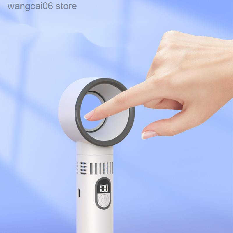 New 100-Speed Bladeless Fan with Digital Display High-Speed USB Portable Desktop Fan with Strong Wind H250716