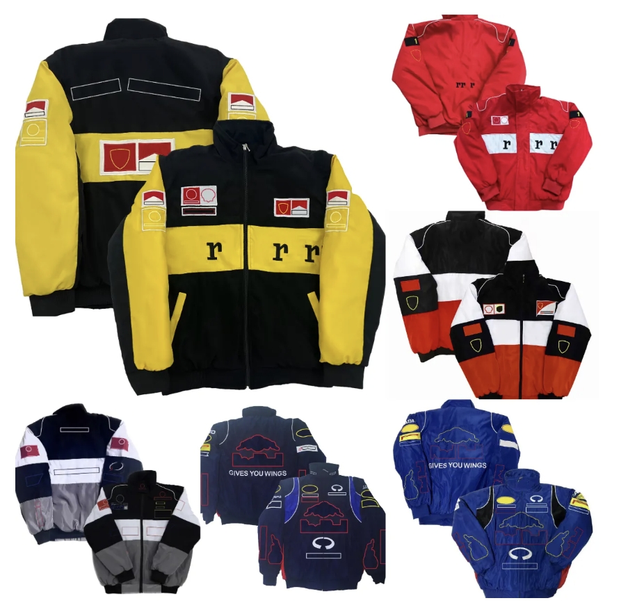 Upgrade 2025 New F1 Racing Suit Vintage Embroidered Cotton Autumn and Winter Biker Jacket