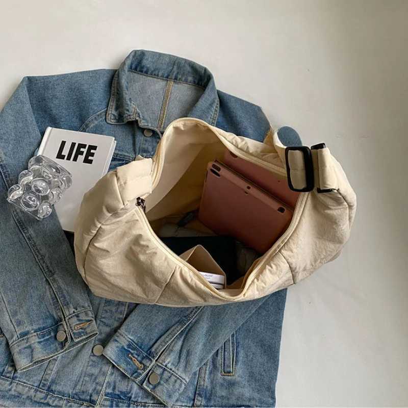 Trendy Large Capacity Womens Soft Shoulder Bags Solid Color Student 2025 Spring Y2k Casual Style Crossbody Bags for Women