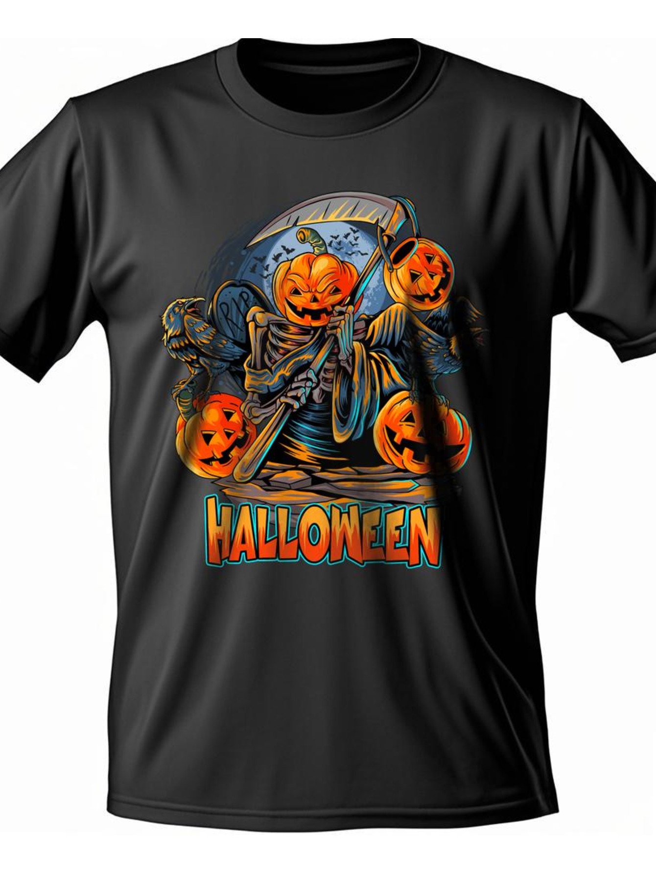 VogueEpoch Men Graphics Round collar Cotton S-3XL White black 180g Short sleeve T Shirts Adult Halloween Wed 5f