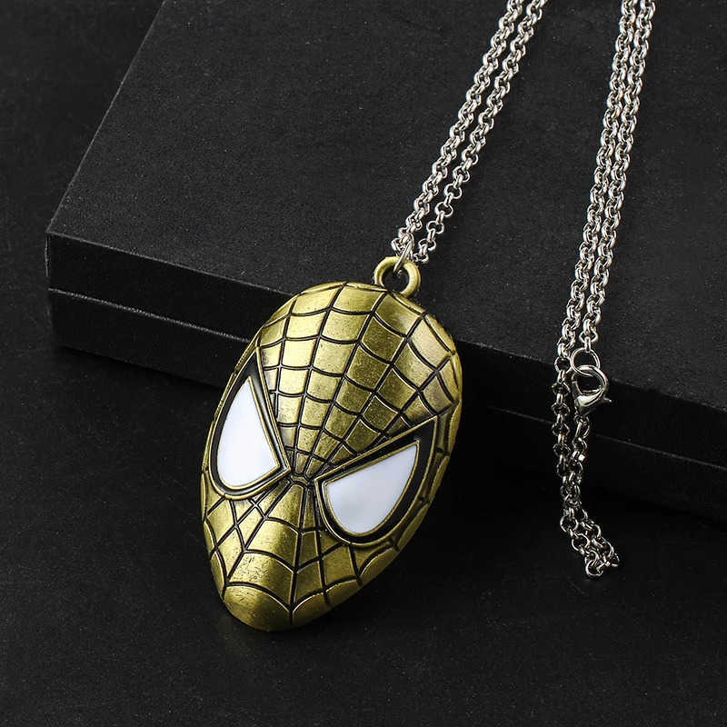 Disney Avengers Superhero Spiderman Necklace Trendy Vintage Jewelry Accessories for Women Men Classic Spiderman Mask Necklace W20250716