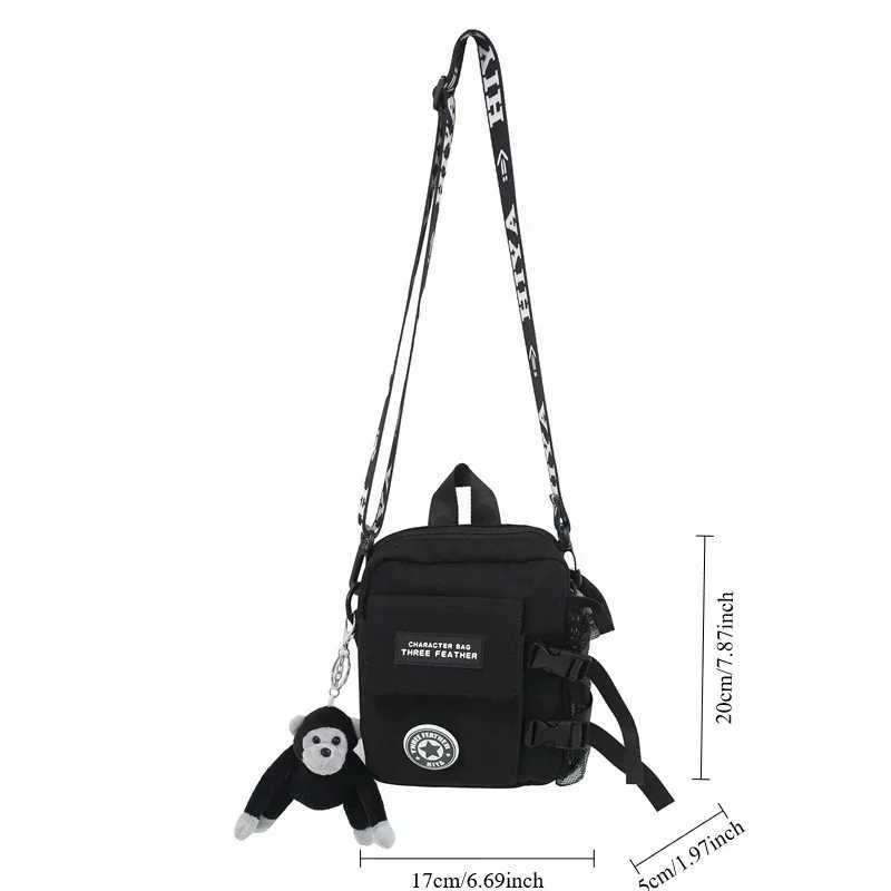 Nylon Women Sling Bag Casual Mini Trend Waterproof Small Backpack Mobile Phone Mans Messenger Bag Square Bag Crossbody Bags