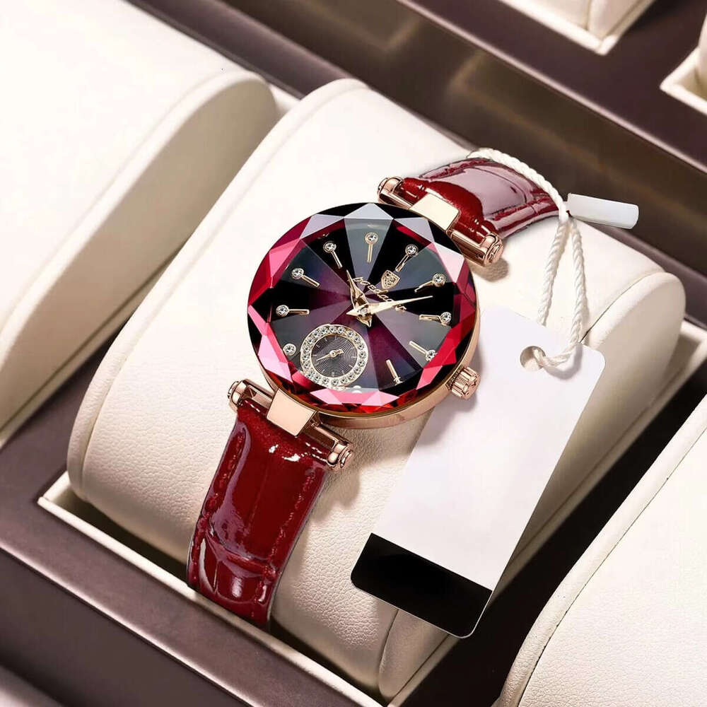DHwatches Women's Ultra-Thin Watch - 50M Waterproof Leather Strap Quartz Wristwatch, Sapphire Crystal (Model 719)