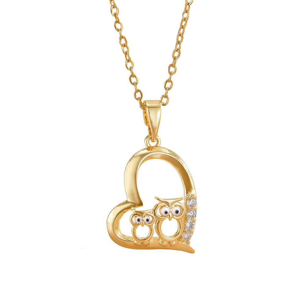 Heart-Shaped Owl Necklace Light Niche Collarbone Chain Choker 60D
