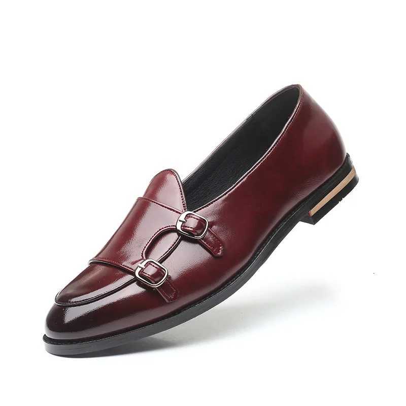 movechain Mens Casual Leather Shoes Wedding Party Shoes Fashion Men Slip-on Buckle Shoe Mens Loafers Moccasins Driving Flats W250716