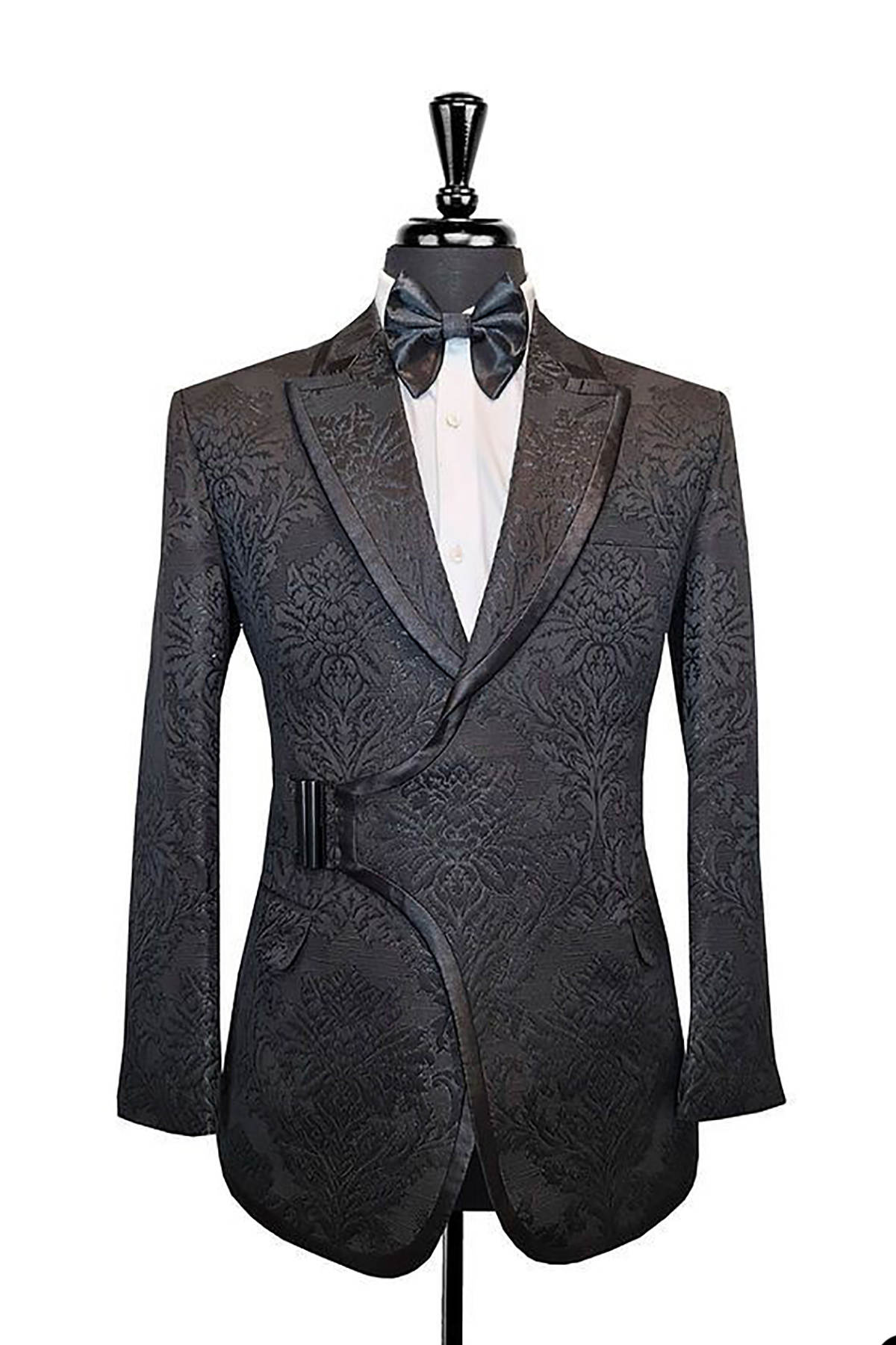 Gentleman Wedding Tuxedos Jacquard 1 Piece Set Black Jacket Men Suit Classic Fit Peaked Lapel Groom Wear Suits Customized