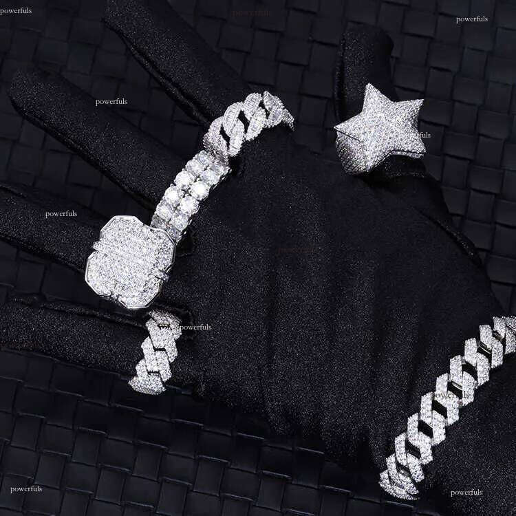 RTS hiphop jewelry S sier with shine D vvs moissanite cuban star ring