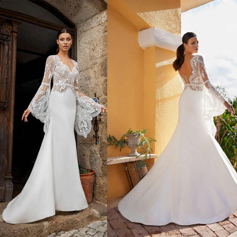 Exquisite Lace Jacket Bridal Accessories Full Sleeve Wraps Jewel With Full Floral Appliques Neck Sheath Bolero For Wedding Dresses Custom Made Real Im
