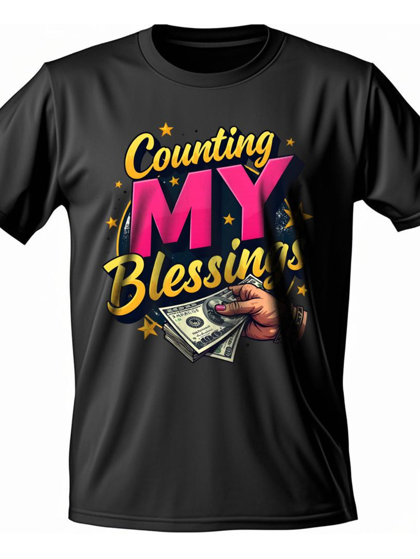 VogueEpoch Round collar White Short sleeve Men T Shirts Star S-3XL Cotton Adult black 180g text Wed 06