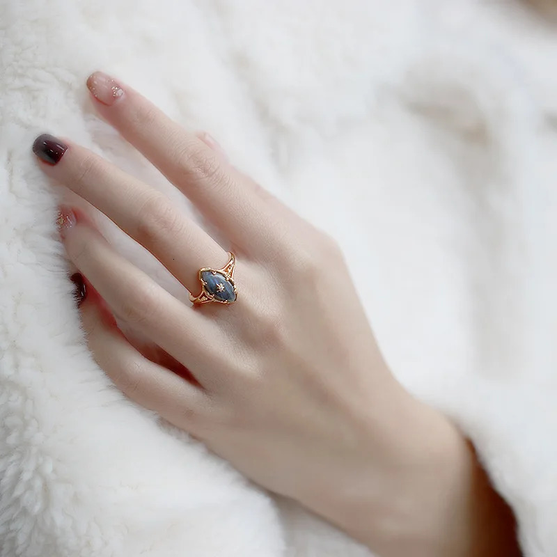 LAMOON Gemstone Labradorite Ring For Women Natural Stone 925 Sterling Silver Gold Vermeil Jewelry Mysterious Sky Vintage Ring 250712