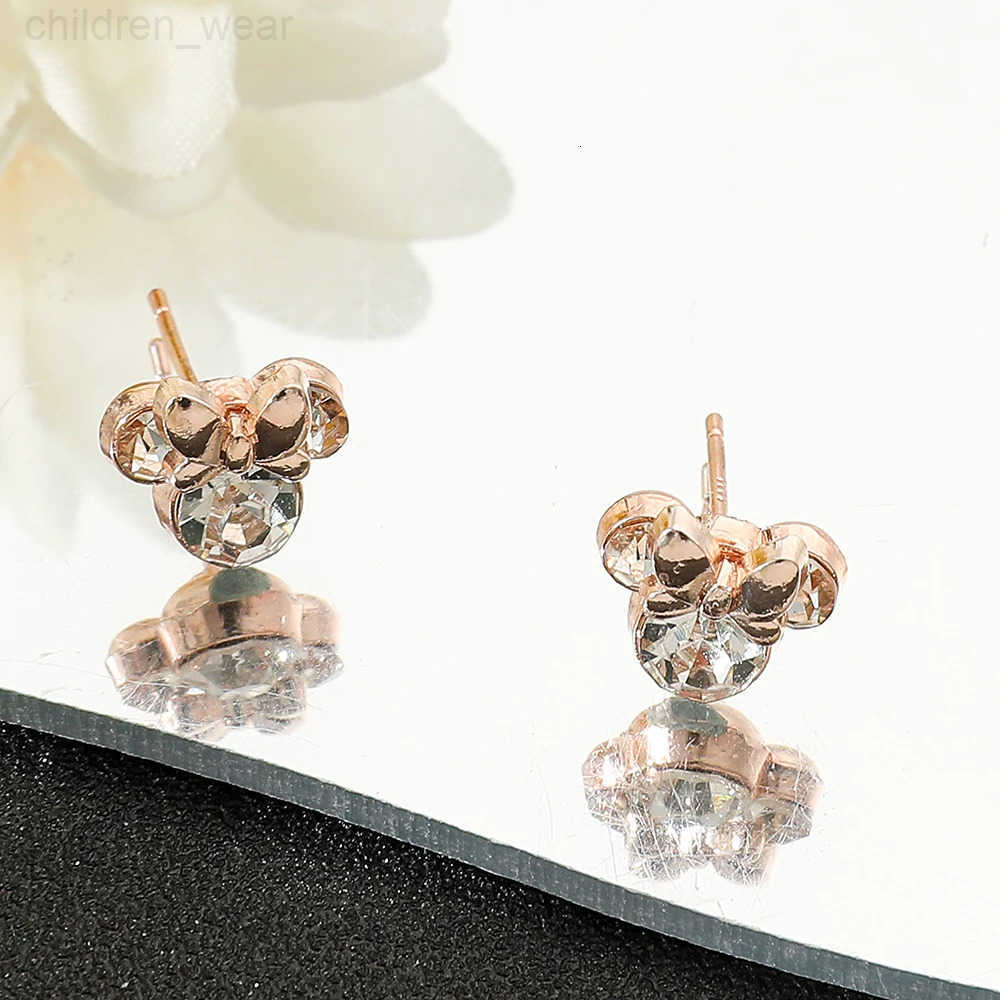 Disney Cartoon Mickey Mouse Earrings for Girls Kawaii Rhinestone Earrings Birthday Party Jewelry Accessories Gifts W20250716
