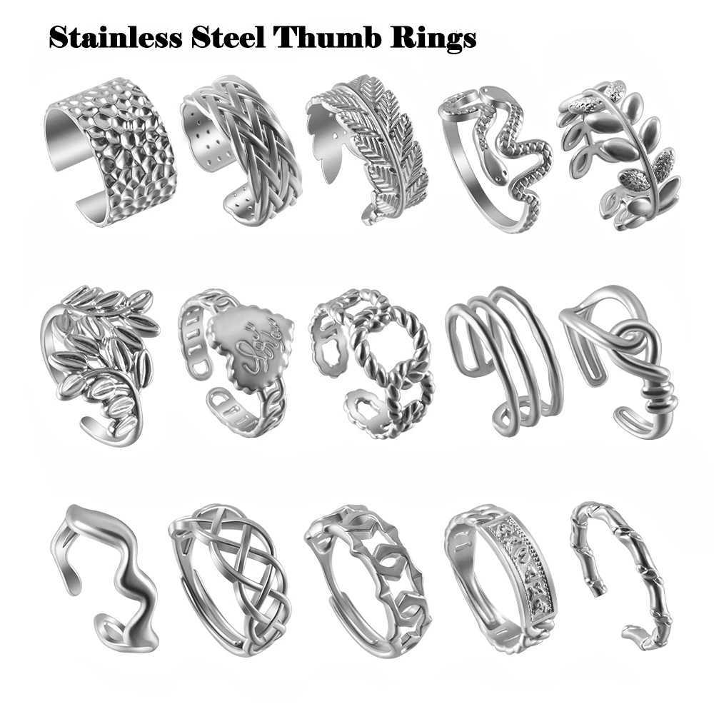 1PC Stainless Steel Thumb Rings Ladies Mens Toe Rings Adjustable Open Band Simple Exquisite Womens Ring S250716