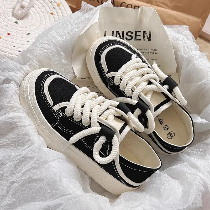 Thick Soled Canvas Fashionable Versatile with Increased Height Board Shoes for Comfort Breathability Two Pairs of Canvas Shoes 250712