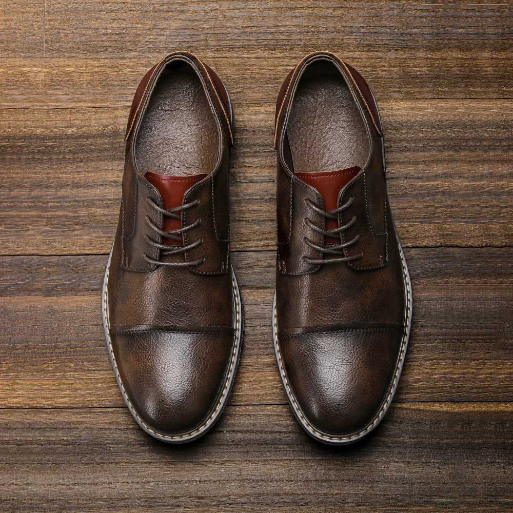 2024 New Mens Retro Derby Shoes Mens Casual Shoes Fashion Mens Leather Shoes W250716