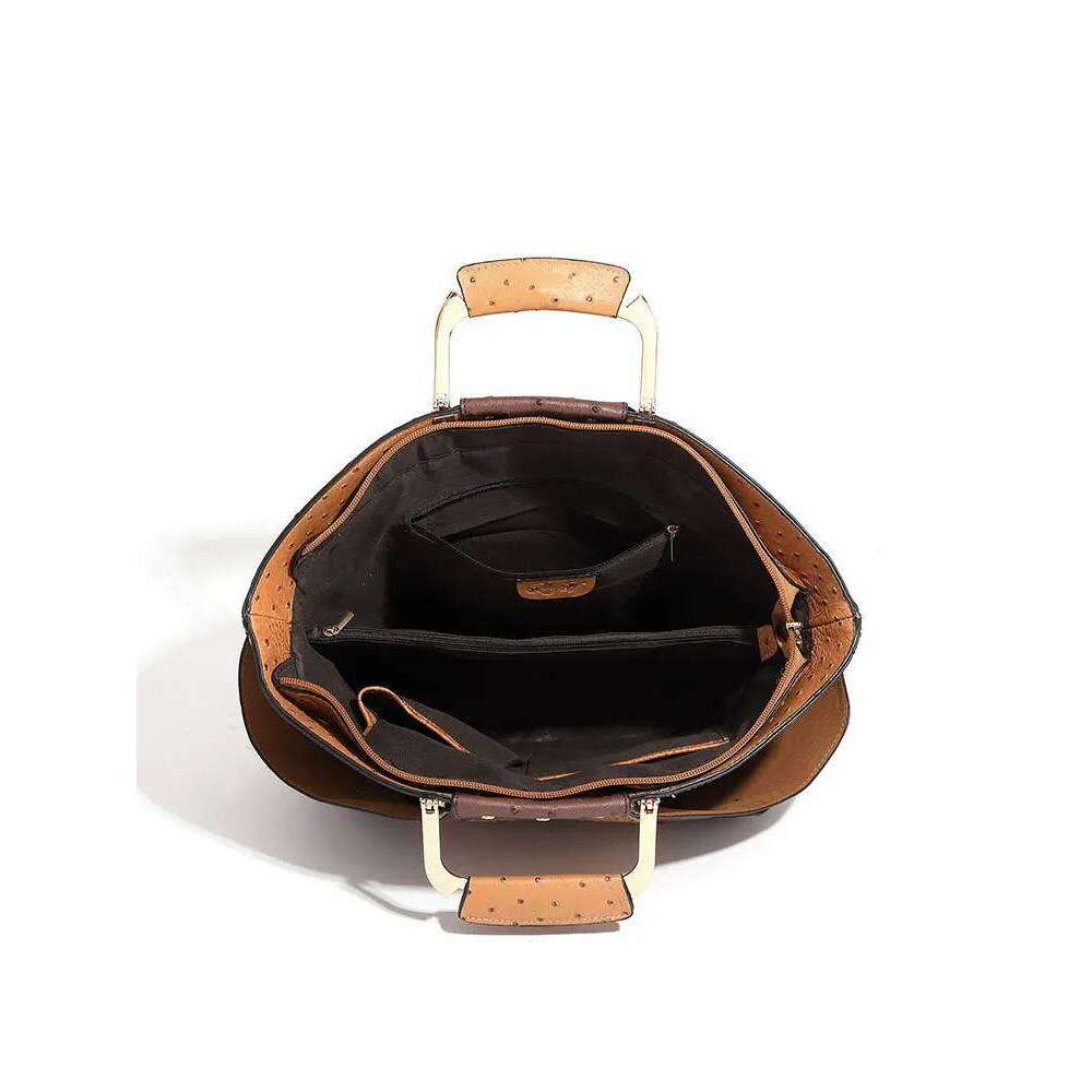 Bag Woman Capacity Leather Purse Fashion Designer Metal Top Handle Handbags Crossbody Large Tote Bags For Women