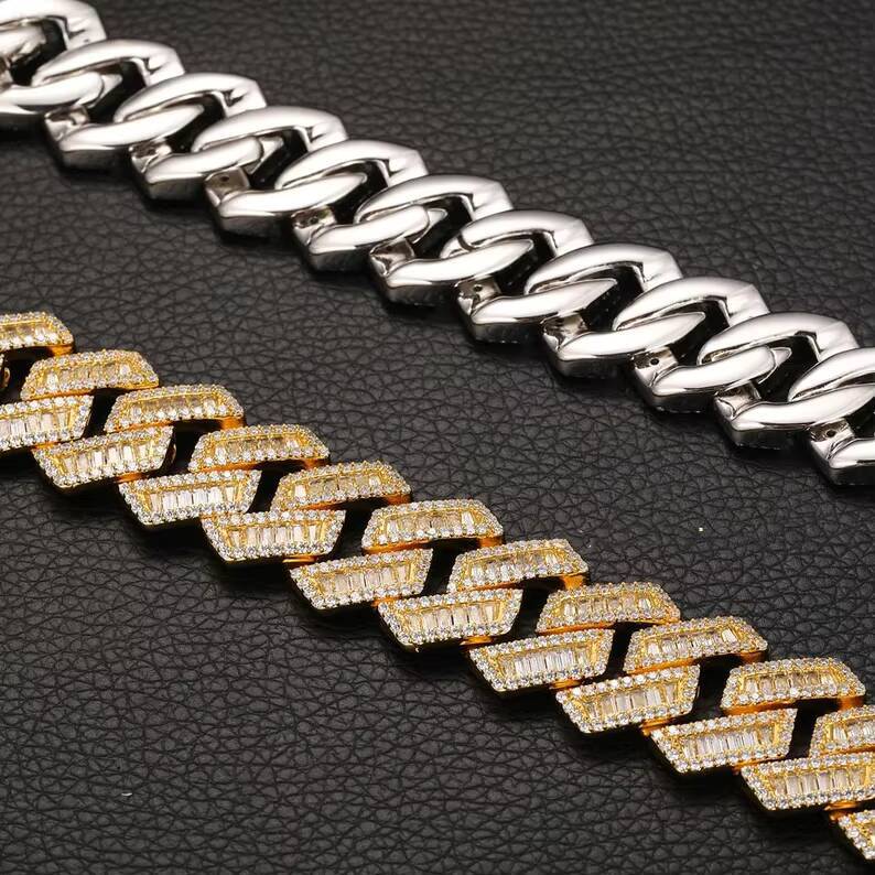 16MM Baguette Cut Moissanite Cuban Link Chain Gra Certification Hip Hop Fine Jewelry S925 Cuban Chain