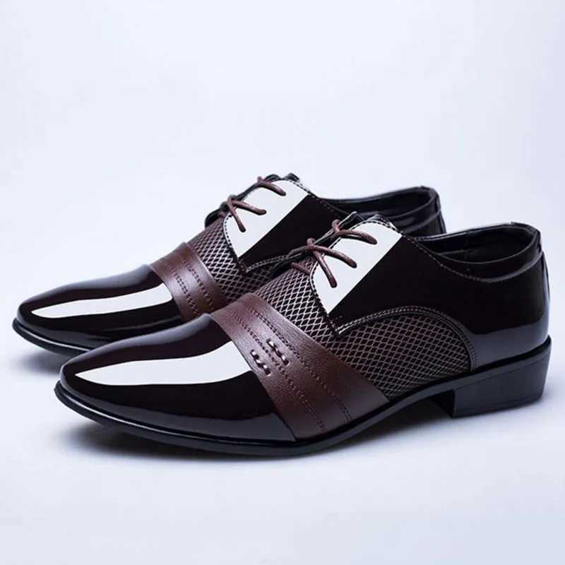 Fashion New British Mens Leather Shoes Classic Man Pointed Toe Formal Wedding Shoes Male Flats Dress Shoes Lace Up Y250715