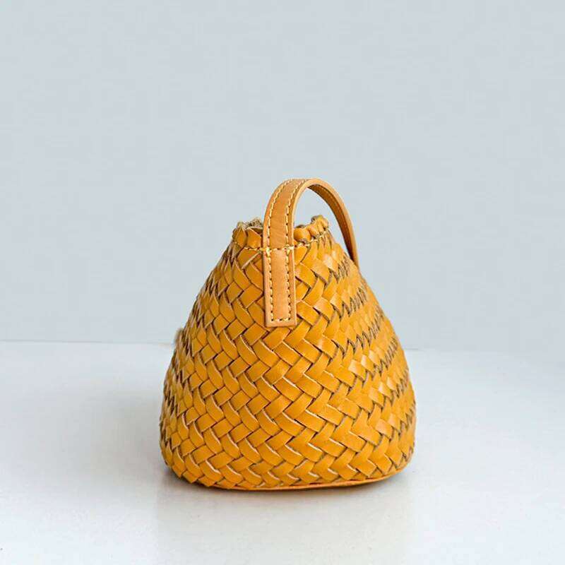 Genuine Leather Hand Woven Mini Bags For Women Designer Handbags And Purses 2025 New In Cowhide Vintage Messager Shoulder