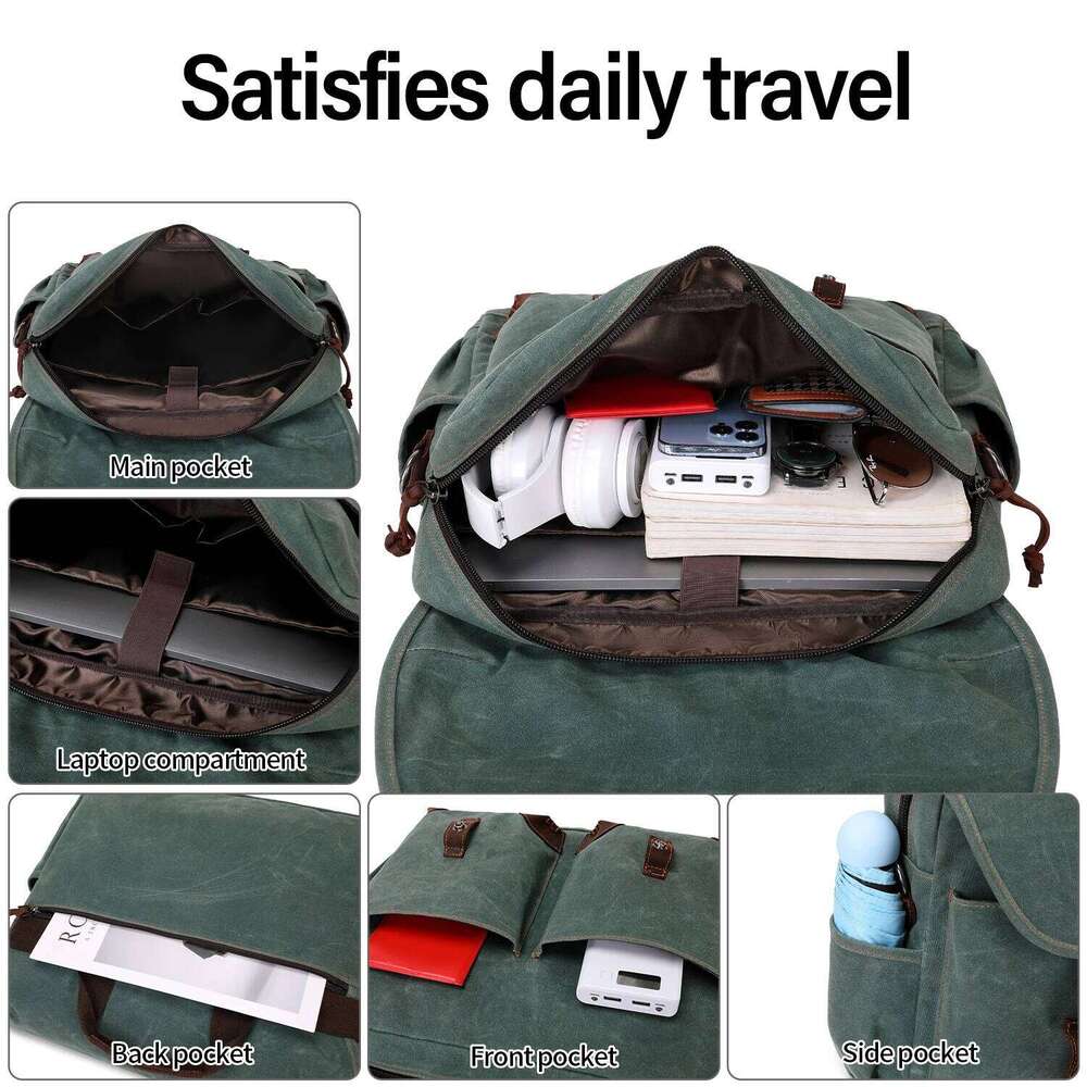 Designer Luxury Men's Messenger Bag, 17 Inch Laptop Backpack Vintage Leather Slung Bag