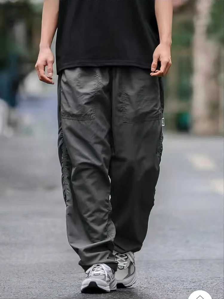 Outdoor Waterproof Parachute Pants Men Casual Baggy Wide Leg Motorcycle Pants Streetwear Sport Jogger Sweatpants Trousers y250716