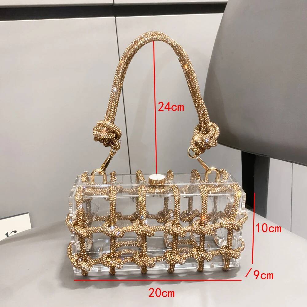 Handle Rhinestones Evening Sier Crystal Handmade Bags For Women Purses And Handbags Designer Banquet Bag
