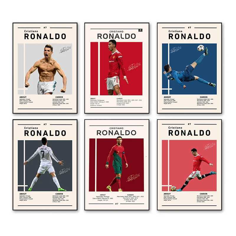 C-Cristiano Football Star R-RRonaldo Posters and Prints Canvas Printing Modern Wall Art Picture for Living Room Home Decor Gifts W250716