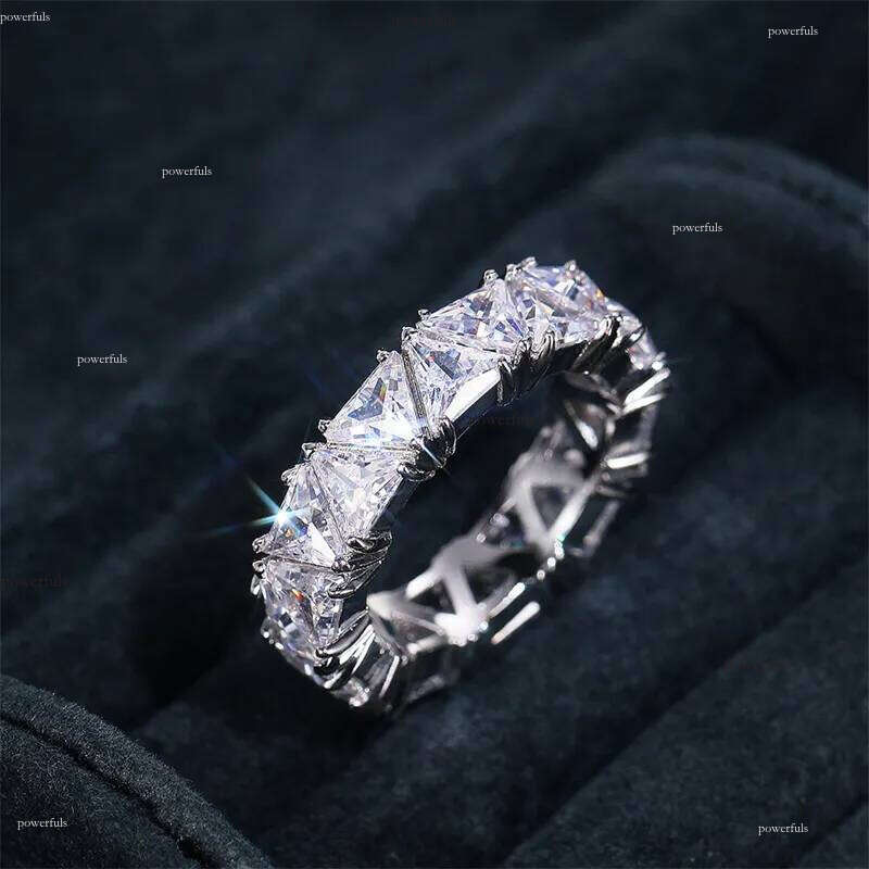 White Gold Women Engagement Designer Wedding Ring Party Gifts Shining Cubic Zirconia Dia Finger Rings Fine Jewelry