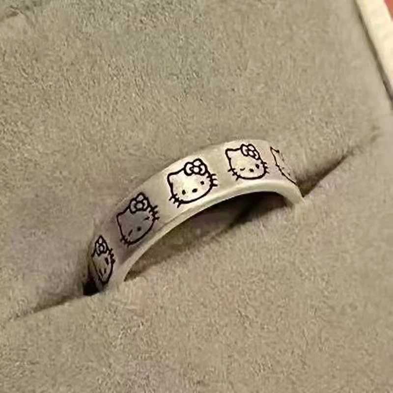 Sanrio inger Adjustable Rings Hello Kitty Ring for Women Anime Figure Melody Kuromi Kawaii Gifts for Girls Women w250716