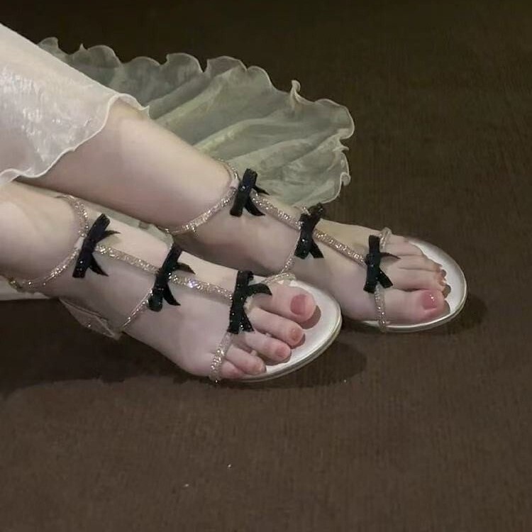 Designer sandals Rhinestone Stunning Sandals for Women 2025 New Summer Dress Shoes with One Strap Super Popular Chunky High Heels