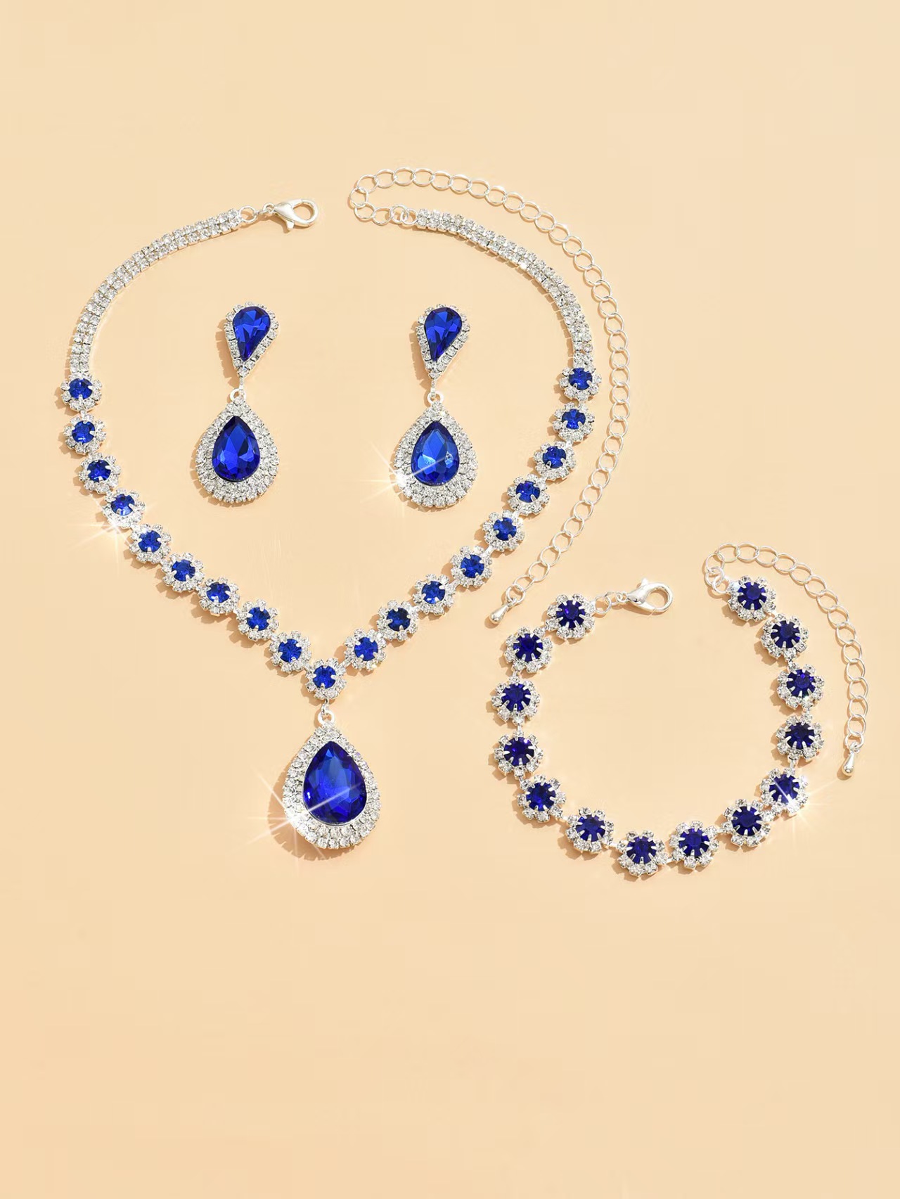 European and American trendy jewelry necklace bracelet set high-end and atmospheric bracelet set