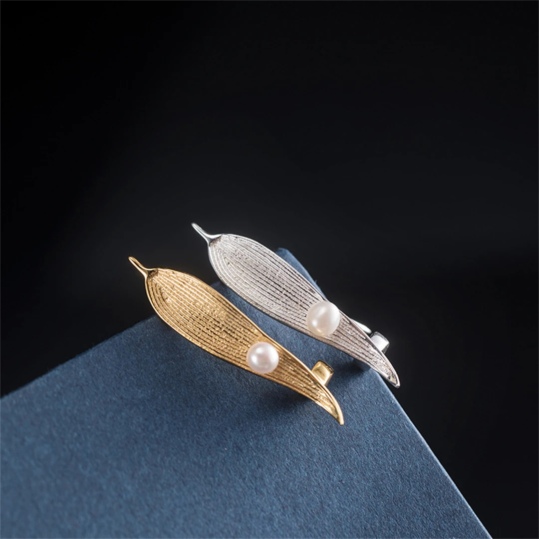S925 Pure Silver Brooch Chinese Style Bamboo Leaf Pearl Ceremonial Dress Fashion Accessories Original Charm High Jewelry 250712