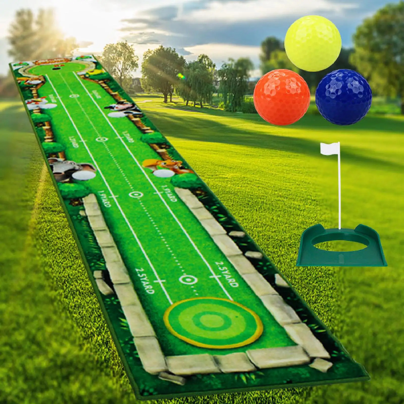 Golf Putting Mat Gift for Golfer Golfing Accessory Lightweight Portable Improve Putting Accuracy Training Aid for Park Lawn Home 250716