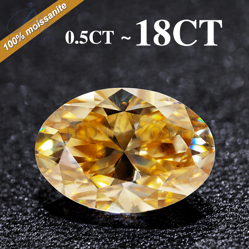 Wholesale Original Color Champagne Moissanite High Quality Brilliant Cut Various Shapes 0.1ct to 10ct VVS1 Clarity Loose Moissanite for Fashion Jewelr