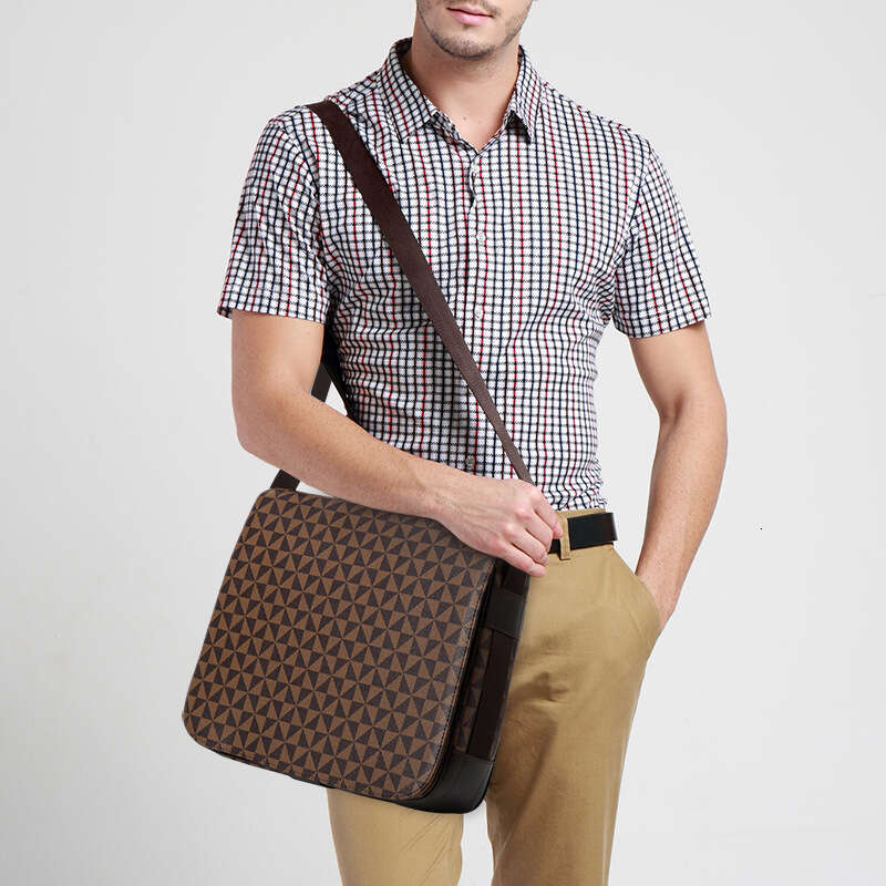 Lacel Urwebin bags Fashion Designer Single Shoulder Men's Cross body bag Flap Business Leather Casual Trendy Brand Large Bag