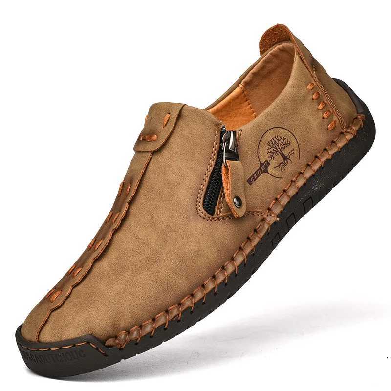 Mens Casual Leather Shoes with Soft Soles Mens Driving Shoes Loafers Shoes W250716