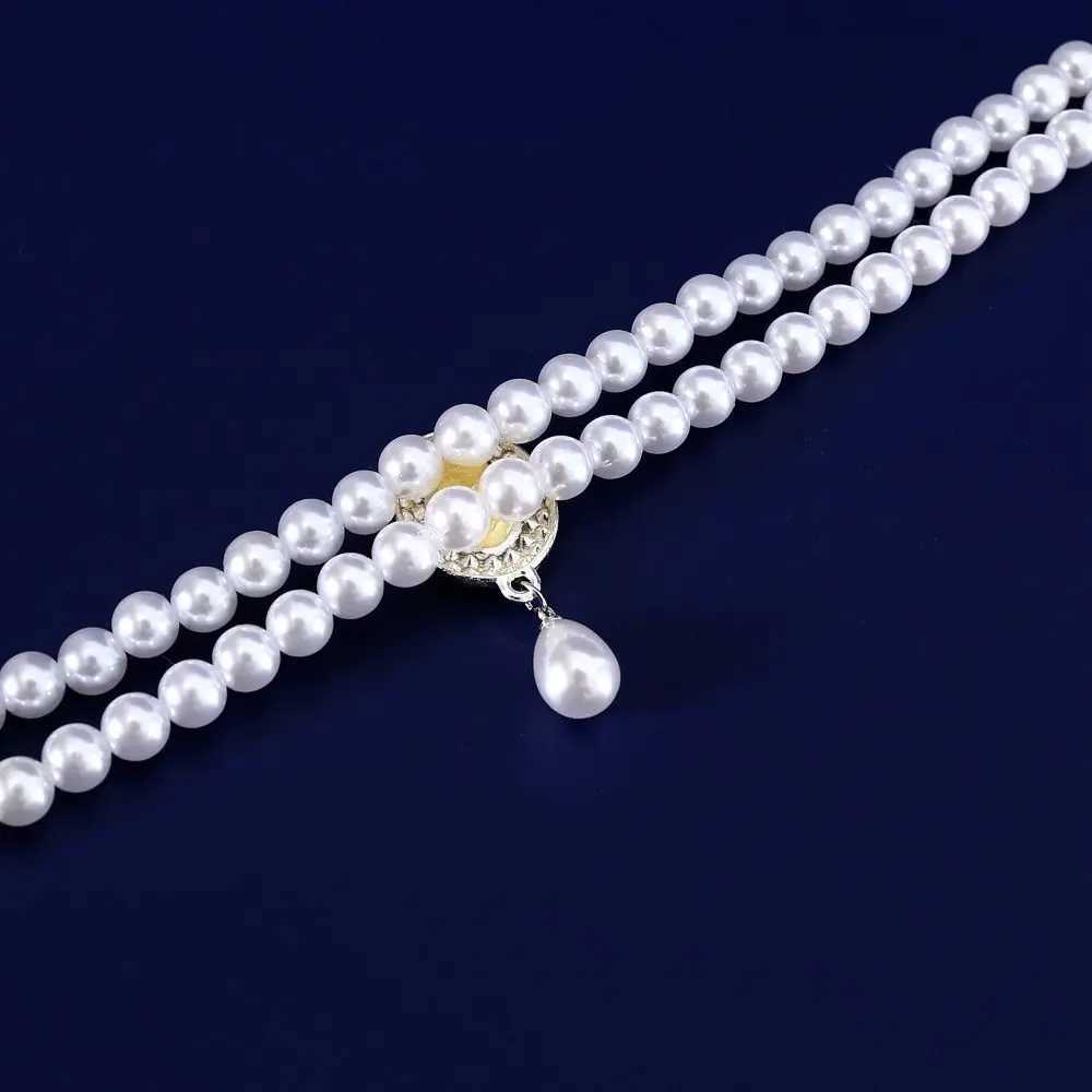 Pet Accessories Double Layer Pearl Pet Necklace Sweet Flower Pendant Cat Neck Chain Adjustable Pet Pearl Collar For Cats Puppy LL250716