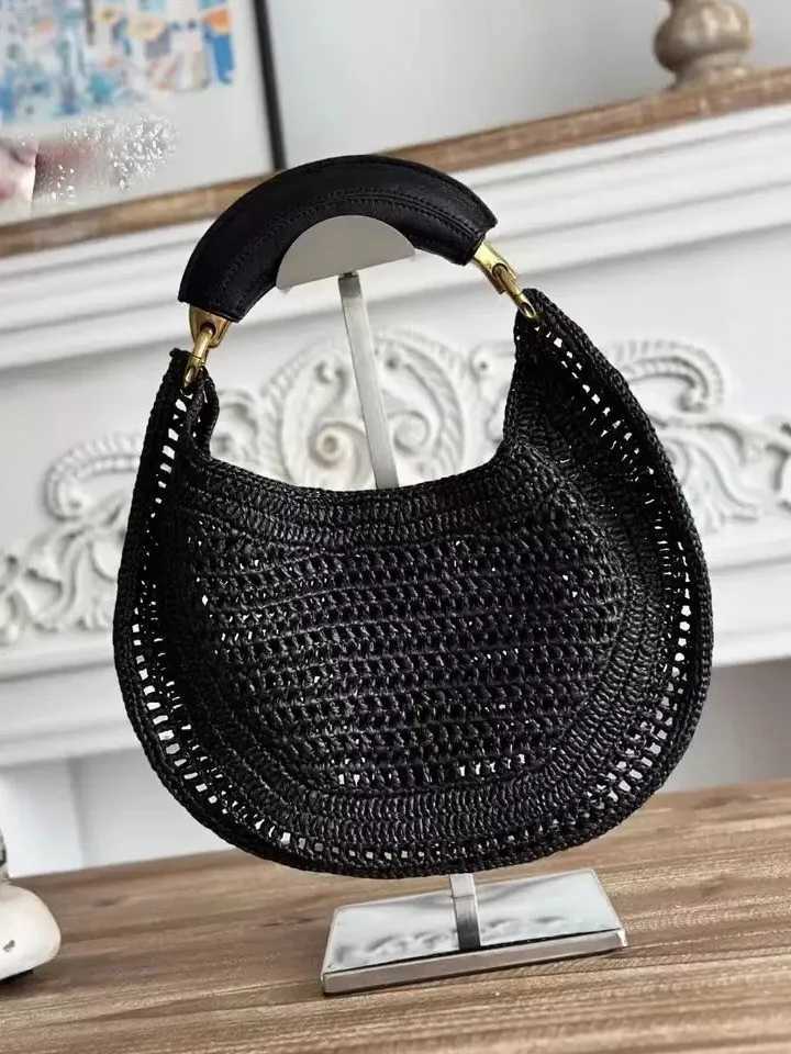 Classic Beach Woven Bags For Women Luxury Designer Handbag Purse 2025 New In Sequined Handle Underarm Shoulder