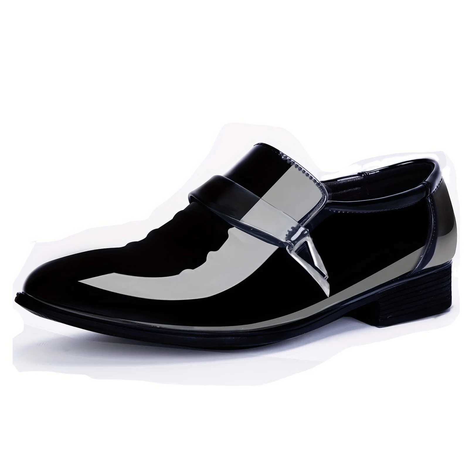 Mens Pointed Toe Tuxedo Casual Shoes Wedding Party Fashion Shoes Y250715
