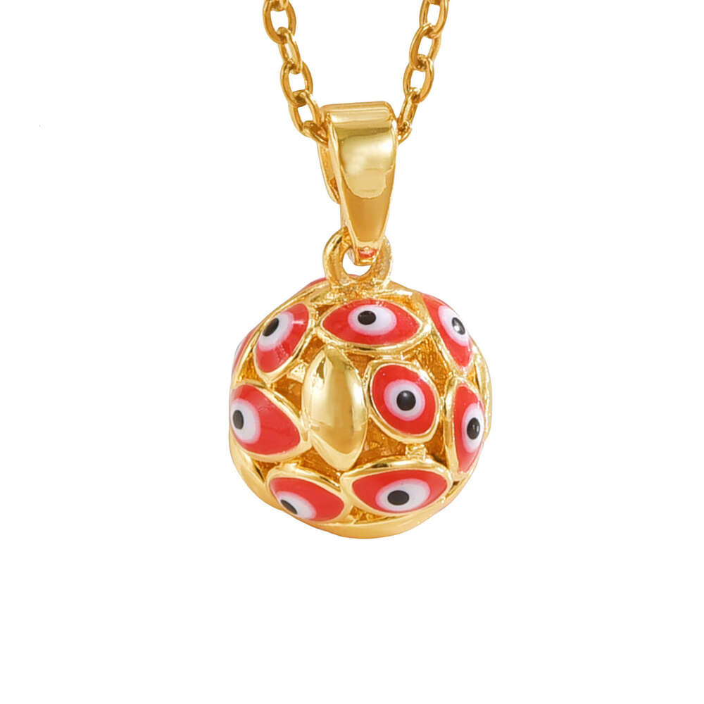 Exaggerated Design Round Ball Demon Necklace For Women Hot-Selling Eye Titanium Steel Collarbone Chain E9a