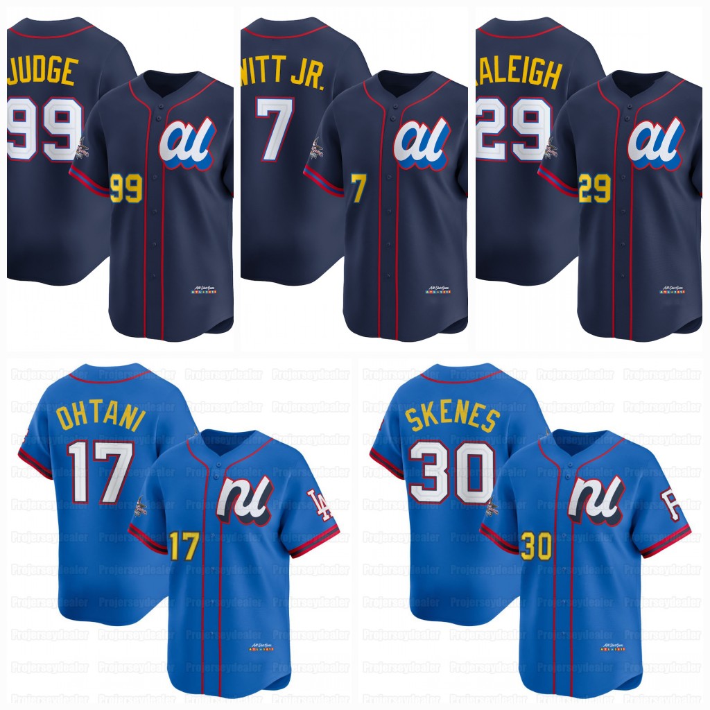 Cal Raleigh 2025 All Star Baseball Jerseys Shohei Ohtani Pete Crow-Armstrong Aaron Judge Alex Bregman Witt Jr. Garrett Crochet De La Cruz National American League