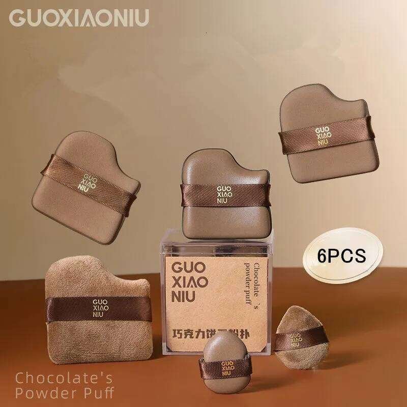 GUOXIAONIU 6PCS Makeup Blender Puffs Loose Powder Foundation BB Cream Cosmetics Applicator Sponge Dry Wet Use Tool X250716