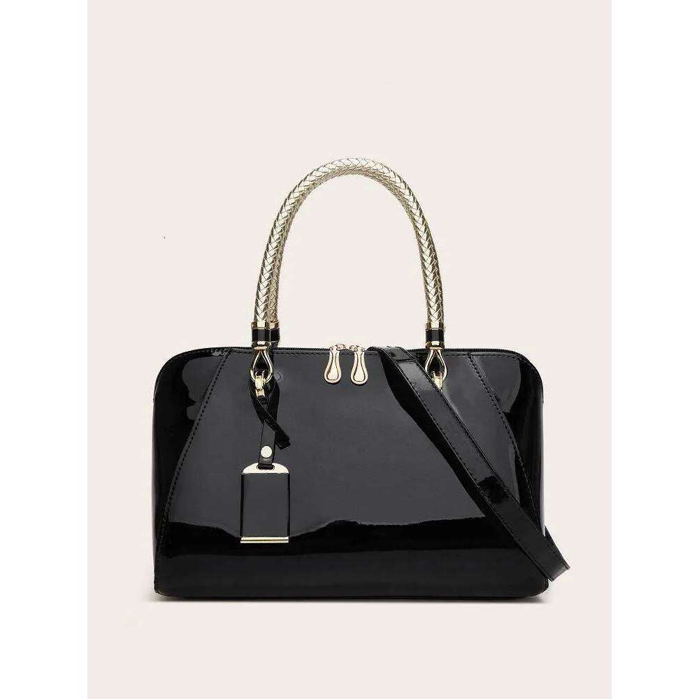 New Patent Leather Boston women's Europe retro Style texture Tote ladies handbag shoulder crossbody bag women