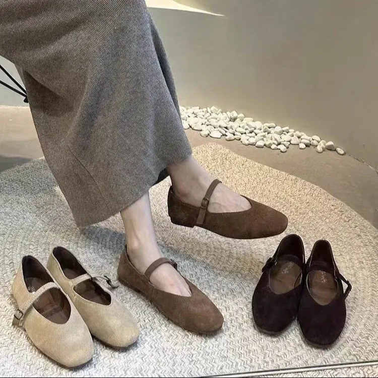 Autumn Fashion Flat Ballet Shoes Women Shallow Ballet Leather Round Toe Female Ballerina Soft Moccasin Mary Janes Shoes 250712