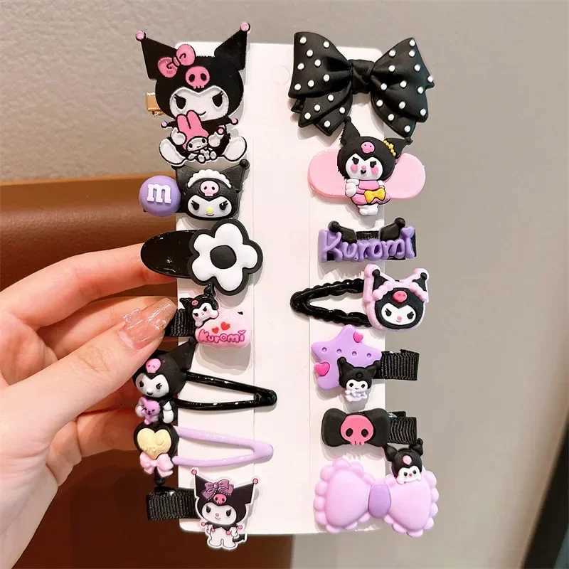 Sanrios New Cute Kuromi Childrens Hair Clip Cute Cartoon Hair Clip for Little Girls Sweet Side Bangs Clipw250716