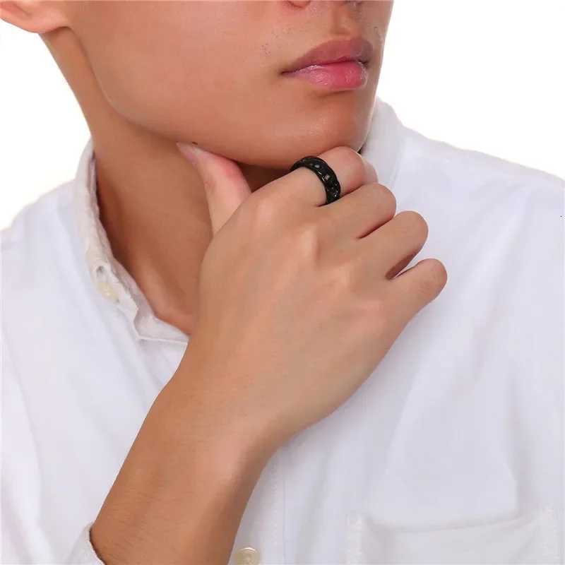 Delicate Creative Punk Vintage Rings for Men Cuban Link Chain Male Boy Finger Ring Accessory Decoration Party Gifts Wholesale S250716