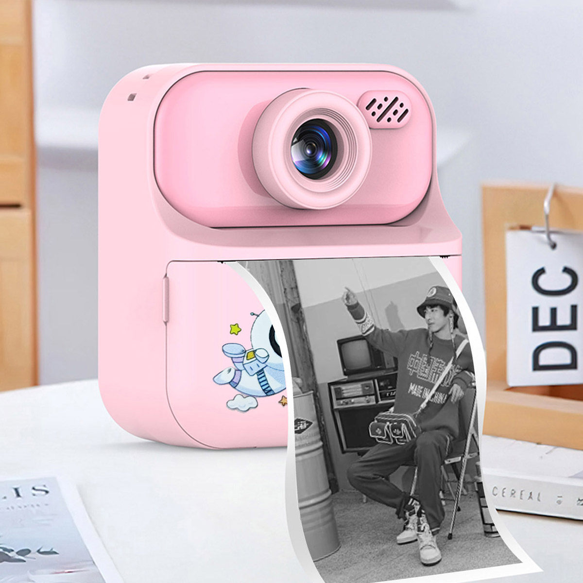 Instant Printing Camera: 4800W Pixels, 1080P Video, 16X Zoom, 2.4-inch Eye-protecting Screen, 1300mAh Battery, Filter Stickers & More