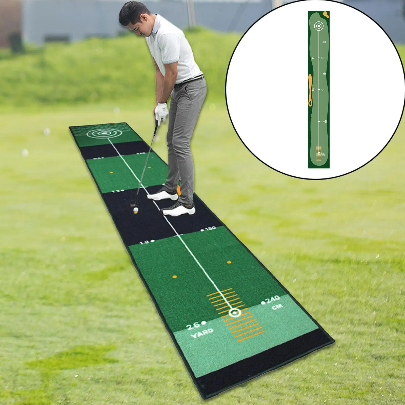 Golf Putting Mat Gift for Golfer Golfing Accessory Lightweight Portable Improve Putting Accuracy Training Aid for Park Lawn Home 250716